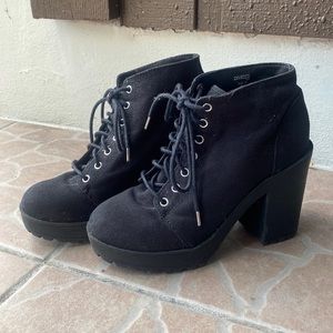 H&M Divided 4in Lace Up Ankle Booties/Combat Boots Heeled